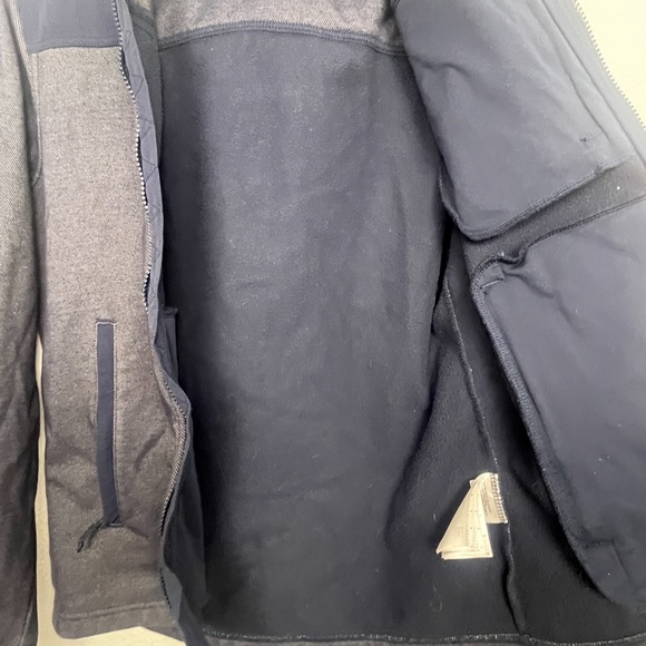 Helly Hansen Vanern Mid Layer Jacket Mens Medium Navy Gray Cotton Fleece Lined‎ - Picture 13 of 16